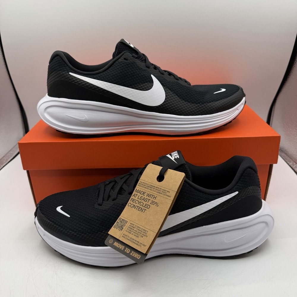 Nike Revolution 8 Running Shoes Mens Size 10 Black White Sneakers HJ9198-003‎